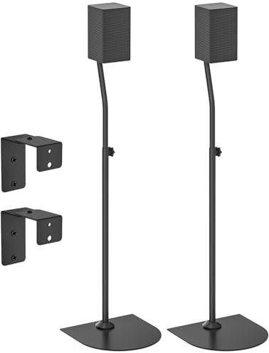 Speaker Stand Pair for Samsung Rear Speaker Stands and Wall Mount - Height Adjustable Extend 33 to 42 Floor Speaker Stand for HW-Q990C and More Samsung Surround Sound with Keyhole or Thread Hole