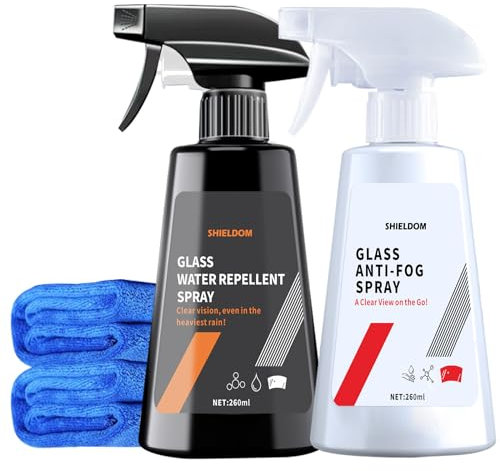 SHIELDOM Spray antivaho y Repelente de Lluvia para Parabrisas de Coche, Repelente al Agua, espray antivaho Impermeable para Evitar el empañamiento para Ventanas automotrices, Espejos, Gafas, Cascos,