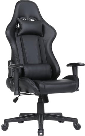 One Living Sedia da Gaming Massimo Comfort e Stile RAPTOR Schienale Reclinabile Altezza Regolabile con Braccioli Poggiatesta Supporto Lombare Poltrona Playstation (Nero)