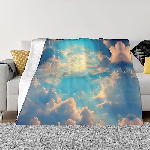 Cloudy Sky Modische Flanell-Bettdecke, gemütliche Decke, weich und warm, Sofadecke, Schlafzimmerdecke, 203 x 152 cm