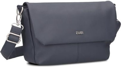 Zwei Damen Handtasche Mademoiselle.M M60 Umhängetasche 3 Liter breite Crossbody-Bag Magnetklappe Reißverschluss inklusive Schlüsselband klassisch-elegante Abendtasche (nubuk-ink)