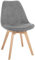 CLP Esszimmerstuhl Linares Kunststoff I Stoff I Samt I Cord I Lederoptik I Lehnstuhl Mit Holzgestell, Farbe:grau, Material:Cord