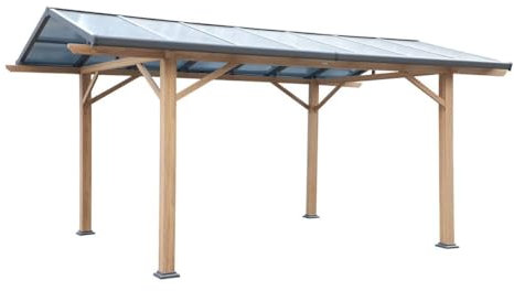 Hespéride - Carport Belize Miel 5,24 x 3,21 x 2,55m en Aluminium Acier et Polycarbonate