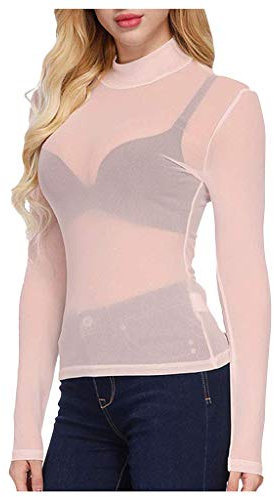 VDDTAGAM Black Lace Long Sleeve Crop Top Mock Neck Women's S Size Apricot