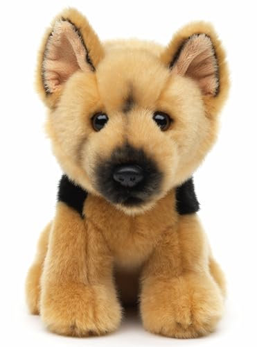 Uni-Toys - Deutscher Schäferhund, sitzend - 19 cm (Höhe) - Plüsch-Hund - Plüschtier, Kuscheltier