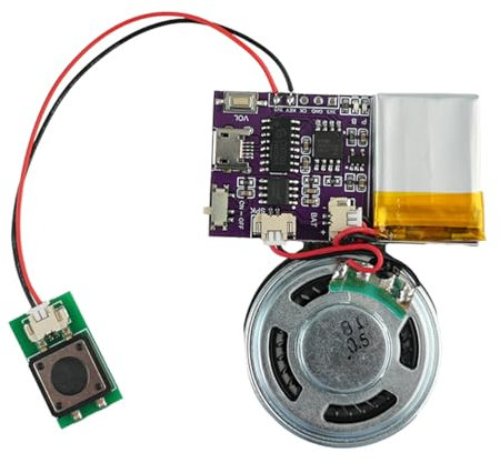 JRGKJCP Soundmodul, 16 MB Druckknopf-Steuerung, aktivierte Vioce-Chips, MP3-Musik-Soundmodul für Bastelarbeiten, Weihnachten, Neujahr, Grußkarten, Box mit Lautsprecher, Lithium-Akku und USB-Kabel