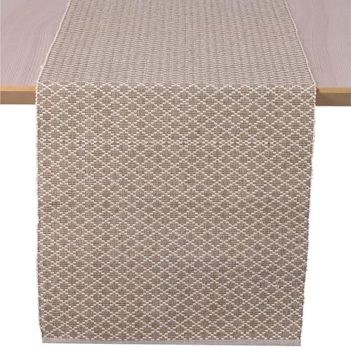 JEMIDI Tischläufer modern Beige 40x180cm - 100% Baumwolle - Moderne Tischläufer - Oeko-Tex Zertifiziert - Stoff Tischläufer - Table Runner Extra Lang - Maschinenwaschbar