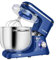 Aumate Robot Pâtissier, Robot de Cuisine Professionnel 1400 W 8 L, Robot Pétrin avec Fouet, Batteur et Crochet Pétrisseur, 6+P Vitesses (Bleu Marine)