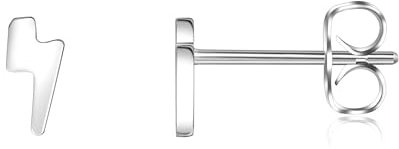 Titan Ohrstecker Hypoallergen Damen Herren Mädchen G23 Titan Ohrringe Kleine Blitz Ohrstecker 4mm