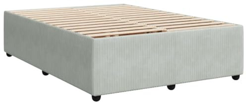 vidaXL Bettgestell, Polsterbett Bett für Schlafzimmer, Bettrahmen mit Lattenrost, Doppelbett Schlafzimmerbett, Hellgrau 140x200cm Samt