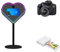 Cabine photo reflex numérique, miroir magique portable pour appareil photo, miroir en forme de cœur, écran tactile, cabine de miroir de 54,6 cm pour fêtes, location de mariage (noir)