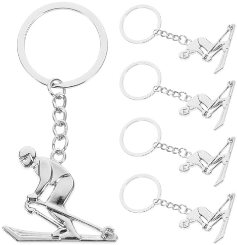 WRITWAA Skifahrer Schlüsselanhänger Aus Zinklegierung Modischer Wintersport Anhänger Für Taschen Autoschlüssel Und Handys Stilvoller Sportschlüsselring Für Ski Fans