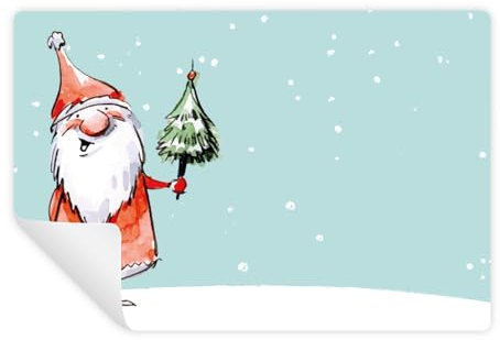 Logbuch-Verlag 25 Weihnachtsaufkleber zum Beschriften Nikolaus Weihnachtsmann Sticker beschreibbar für Nikolausgeschenke 7,4 x 5,2 cm