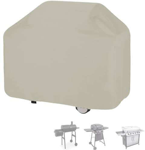Crysterris BBQ Grillabdeckung Wetterfest,Wasserdicht Abdeckhaube für Griller mit Kordelzug für Drinnen und Draußen,Staubdicht Schutzhülle für Gasgrill für Garten(Size:100 * 60 * 150cm,Color:Beige)