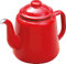 VG® Enamel Teapot with Handle & Lid Traditional Flat Base Suitable for All Hob Types >Induction 1.3 Litre 14cm Campers, Everyday Use Unbreakable Stove Top Kettle Rugged Beautiful Functional Red
