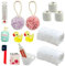 15 pcs Puppenhaus Möbel,Miniatur Puppenzubehör Badezimmer-Accessoire-Set,geeignet für Zwergentüren und Puppenhäuser im Maßstab 1:12 mit Zahnpasta, Badetuch, kleine Ente