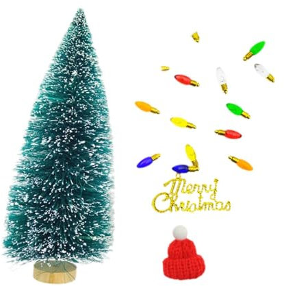 F Fityle Figurine En Fil de Fer pour Arbre de Noël, Sculpture Décorative pour Intérieur, Cadeau de Collection, Socle En Bois
