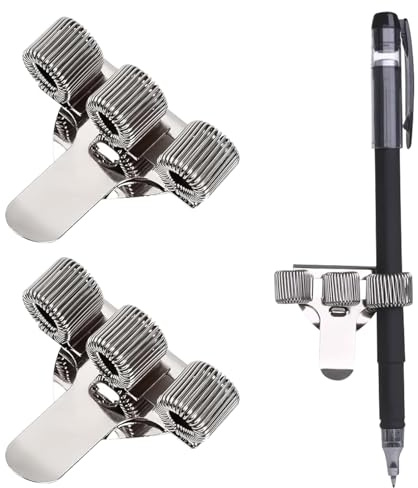 2 Stück Stiftehalter Kasack,Metall Dreilöcher-Stifthalter,Tragbarer Krankenschwester Pflege Zubehör,Pen Loop,Klemme Krankenschwester,Nurse Accessories,für Arzt Arbeit Notizbuch Stifte Halterung