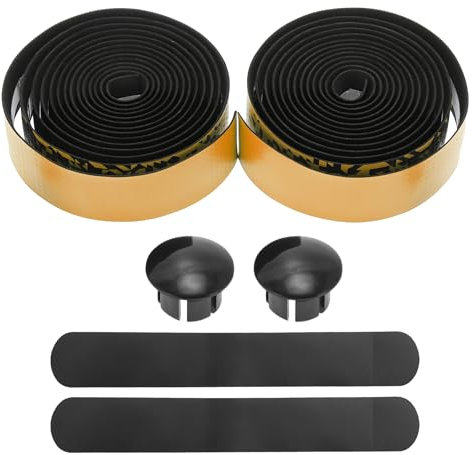BULLSPANN 1 Paar Fahrrad Lenkerbänder, rutschfestes und stoßdämpfendes Lenkerband für Rennrad, Carbonfaser-Muster Griffband für MTB, 216 x 3 cm, Dicke 3 mm, Schwarz Orange