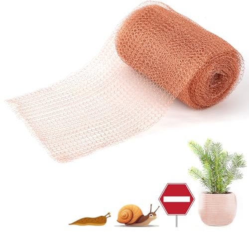 Moosono Kupferband Gegen Schnecken Schneckenschutz, Schneckenzaun 12.7cm*6m, Kupferdraht Gegen Schneckenkante, Schneckenabwehr Hochbeet für Gartenschutz, Nacktschnecken, Schädlingsbekämpfung