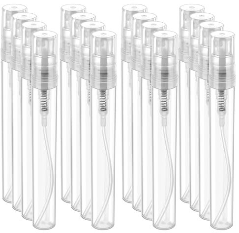 Yuomeaz 20PCS Mini Spray Bottle, 5ML Plastic Atomiser Spray Bottle, Refillable Portable Travel Perfume Sample Bottles for Fine Mist Essential Oil (Clear)