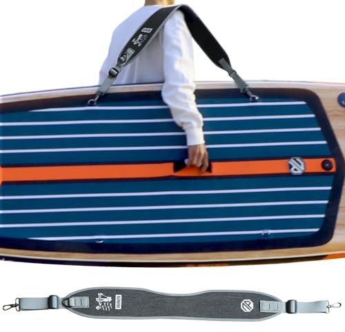 niphean SUP Tragegurt, Paddleboard Zubehör für aufblasbare Paddleboards, Verstellbarer Tragegurt SUP Board für alle SUPs und Kajaks mit Metallhaken, von 44 bis 52 Zoll