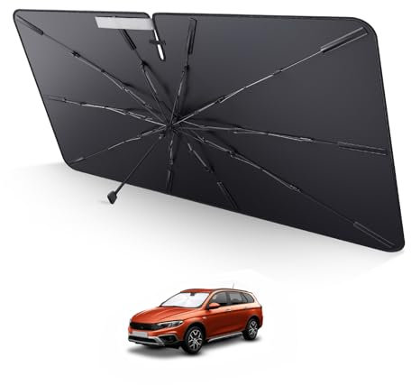 LUWU Parasol para coche compatible con Fiat Tipo Cross 2016-2023 2024 2025 Parabrisas Protección UV Parasol Parasol Coche Parabrisas Parasol Parasol Paraguas Fiat Tipo Cross Accesorios
