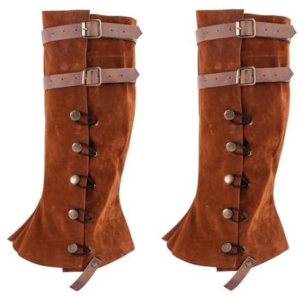 1 Paar Mittelalterliche Gamaschen, Pirate Stiefelstulpen für Herren Frauen,Verbands, Kunstleder-überzüge Stiefelüberzieher für Fasching Kostüme Cosplay,Halloween,Ritter,Krieger Mottoparty