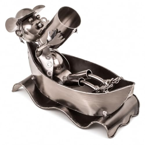 MIJOMA Weinflaschenhalter Metallfigur Badewanne – witzige Deko für Bar, Küche & Wohnzimmer – Stabiler Stand, passend für gängige 0,75-l Weinflaschen