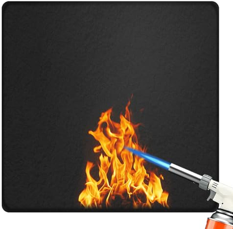 Carbonfilz Hitzeschutzmatte,100 * 100cm Feuerschutzmatte, Feuerfeste Unterlage Matte Hitzebeständig Materialien bis zu 1580°C, Hitzebeständige Unterlage für Grill Schweißen Feuerschale Kamin