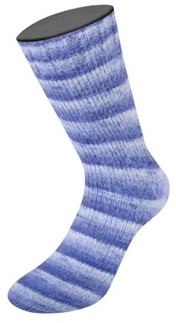 LANA GROSSA Cosy Socks Soft Stripes | Flauschiges Sockengarn mit besonderem Druckeffekt | Handstrickgarn aus 70% Schurwolle & 30% Polyamid | 100g Wolle zum Stricken & Häkeln | 400m Garn FB 101