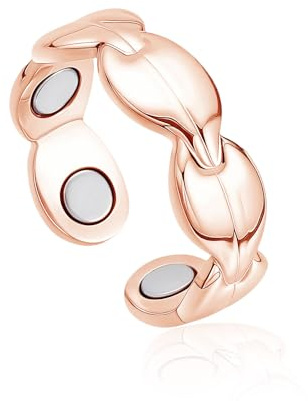 Zecimi Magnetring Silber, Damen Herz/Blume Vital Ring mit Magnetkraft | Anti Stress Ring für Damen Mädchen, Offen Verstellbar Magnet Ring zur Gewichtsabnahme, Mode Fidget Ring zur Förderung Schlaf