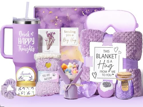 Pamper Gifts for Women,13PC Birthday Self Care Gift Basket Get Well Soon Spa Care Package Thinking of You Sympathy Gifts Set with Blanket 40oz Tumbler for Wome Best Friend Mum Wife Sister Coworker Her
