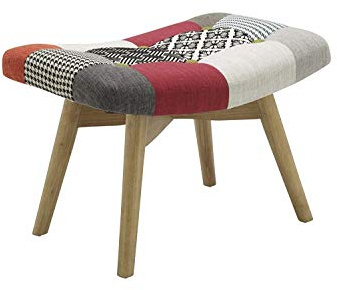 Birlea Patched Sloane Stool, Fabric, Multi-Colour