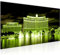 Runa Art Wandbild Las Vegas 1 Teilig 100 x 40 cm Modern Bild auf Vlies Leinwand Stadt Skyline Wohnzimmer Schlafzimmer Grün 601212b