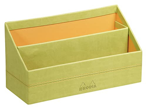 Rhodia 318846C Briefablage (10 x 25 x 31 cm, Kunstleder, elegant und praktisch, ideal für Ihre Organisation)1 Stück, anisgrün