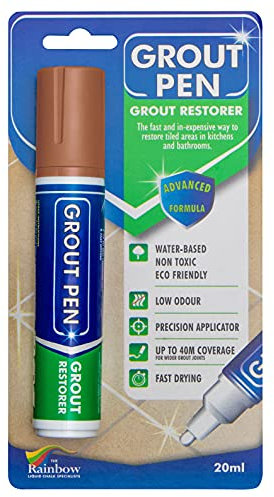 Large Grout Pen - Revives & Restores Stained Tile Grout Leaving a Clean Fresh Look (Terracotta)