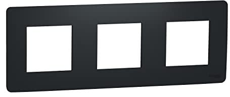 Schneider Electric NU200654 Unica Studio - plaque de finition - Anthracite - 3 postes