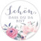 24 STICKER Hochzeit SCHÖN, DASS DU DA BIST • BLÜTEN ROSEN BLAU ROT GRAU • Zur Taufe Konfirmation • Gastgeschenke Marmelade Hochzeitsmarmelade Tischdeko Selbstgemachtes u.v.m. • 4cm rund matt