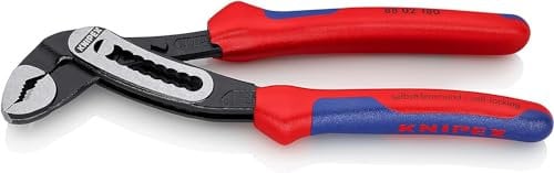 KNIPEX Alligator Wasserpumpenzange auf SB-Karte mit Mehrkomponenten-Hüllen schwarz atramentiert 180 mm, 88 02 180 SB