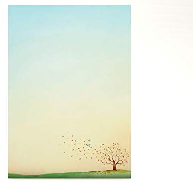 paperandpicture Herbst-Aquarell Briefpapier | 20 Blatt DIN A4 Motivpapier | Klassisch