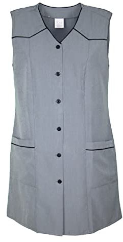 7/8 Kasack kurz einfarbig Schürze ohne Arm, Größe:56, Farbe:grau