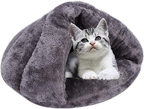 Panier pour Chien Chat Triangle Coussin Douillet Chiot Peluche Lit de Couchage Chat Hiver Automne Dodo Chien Epais Moelleux Couffin Chat Chaud Maison Intérieur Lit pour Animaux de Compagnie Lavable