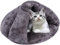Panier pour Chien Chat Triangle Coussin Douillet Chiot Peluche Lit de Couchage Chat Hiver Automne Dodo Chien Epais Moelleux Couffin Chat Chaud Maison Intérieur Lit pour Animaux de Compagnie Lavable