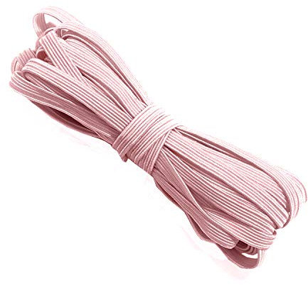 WedDecor 5mm Flat Elastic Band for Sewing, Thin Elastic Cord for Arts and Crafts, DIY for Dressmaking, Waistband, Thread for Bracelet, Haberdashery and Cloth Size Adjusment, Pink, 5 Metres