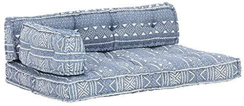 vidaXL Palettensofa Auflage Palettenkissen Set Palettenpolster Paletten Kissen Polster Sitzkissen Rückenkissen Indigo Stoff Patchwork