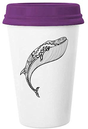 Blauwal, groß, stark, Art-Deco-Stil, Geschenk, modische Kaffeetasse, Glas, Keramik, Tasse, Deckel