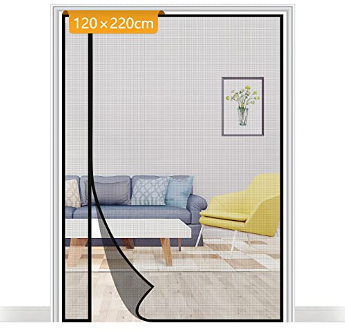 Yotache Side Opening Fly Screens for Doors 120 x 220 cm, Reinforced Sewing Mosquito Net Curtain for Balcony, French, Sliding Glass Door