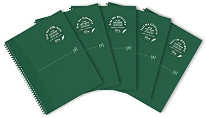 Oxford Notebook resistente Origin A4+ linea 70 fogli 90g vestito verde da 5