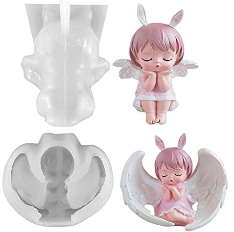 NSXIN 3D Silikonform Engel Baby Kuchen Fondant Silikon Formen Backform Engelförmige, DIY Fondant Backen Werkzeug Für Süßigkeiten Schokolade Kuchen Form Dekorieren (Typ A+Typ B)